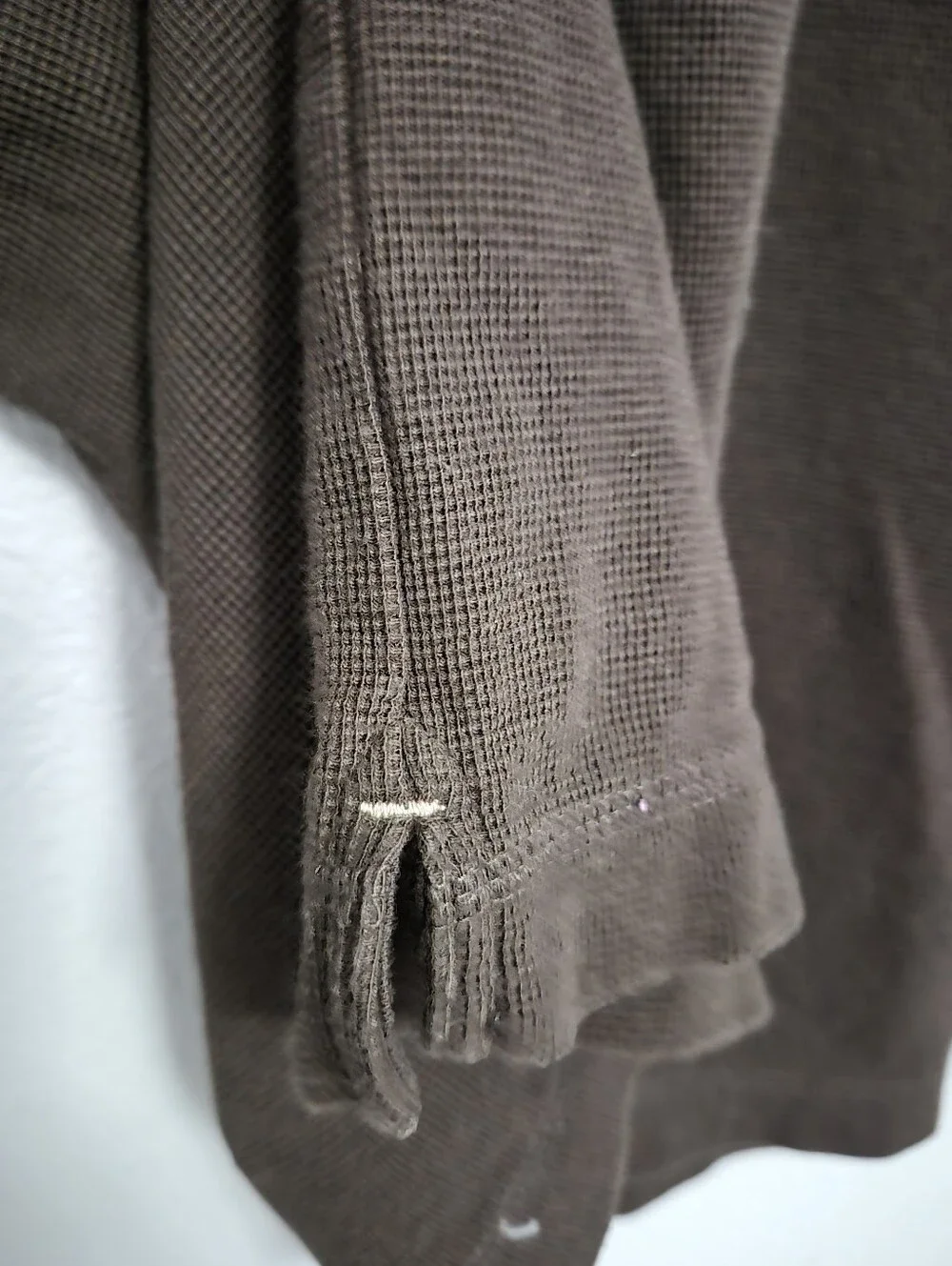 Banana Republic Waffle Long Sleeve Polo Brown Men Large